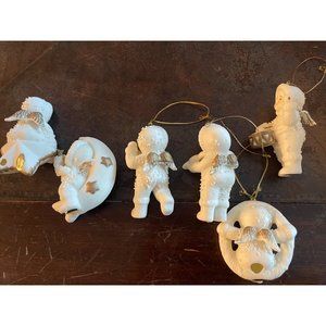 Vintage Snow Babies Set of Angel Ornaments